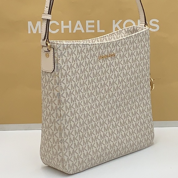 MICHAEL KORS JET SET TRAVEL LARGE MESSENGER LIGHT CREAM MULTI - Picture 5 of 16